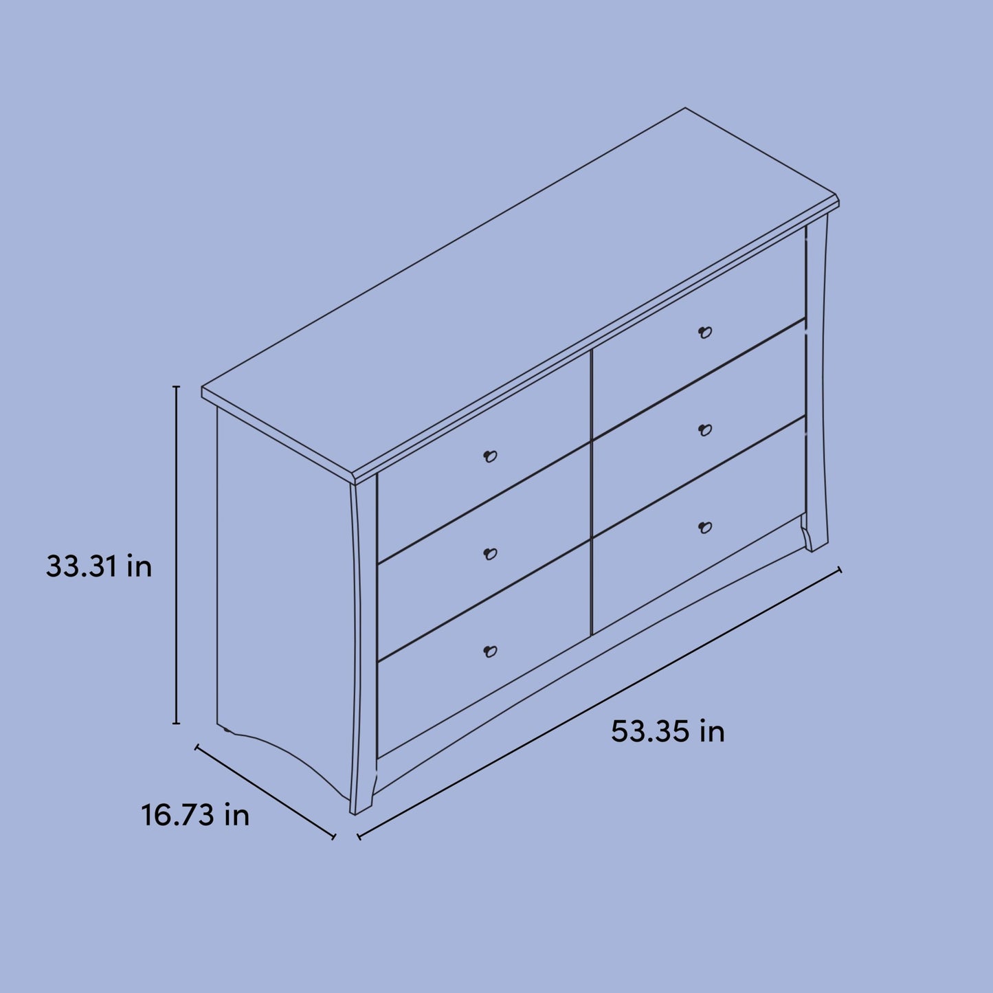 Storkcraft Crescent 6-Drawer Dresser (Olive) – GREENGUARD Gold Certified, Green Dresser for Bedroom, Kids & Nursery Storage Chest, Safety Interlocking Drawers, Pre-Installed Tracks, Kids Chest
