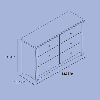 Storkcraft Crescent 6-Drawer Dresser (Olive) – GREENGUARD Gold Certified, Green Dresser for Bedroom, Kids & Nursery Storage Chest, Safety Interlocking Drawers, Pre-Installed Tracks, Kids Chest