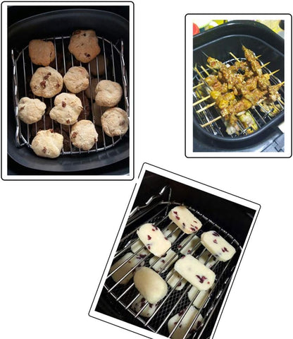 Air Fryer Double Layer Rack - Multi-purpose Accessories Fits Most 4.2QT or Above (8in, 5pins)