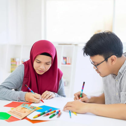 Zhanmai 48 30 Pcs Eid Mubarak Goodie Bags Favor Days of Ramadan Watercolor Coloring Book Bulk with Stacking Crayons