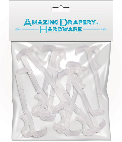 Amazing Drapery Hardware 10-Pack Clear Valance Clips, 2.5 Inch - Sturdy Plastic Brackets for Wood & Metal Treatments