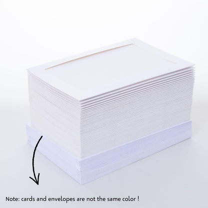 Litpoetic 50 Count Photo Frame Cards with Envelopes 4x6 Paper Picture Frame Notecards Photo Card Holder and Envelopes Set for Mother's Day Father's Day Graudation Wedding Birthday Classroom DIY-White
