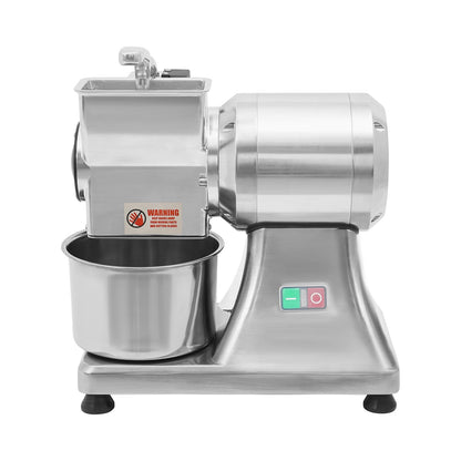 Commercial Cheese Grater for Block Cheese, 110V 550W Electric Cheese Grinder Machine 88lbs/H Heavy Duty Stainless Steel Automatic Butter Bread Bran Mill with Safety Shield & Bucket