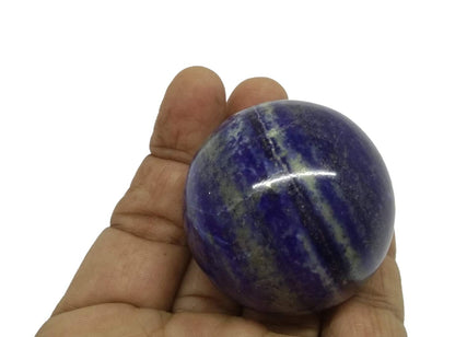 WholesaleGemShop Natural Lapis Lazuli 40-45 mm Ball Sphere Gemstone A+ Hand Carved Crystal Altar Healing Devotional Focus Spiritual Chakra Cleansing Metaphysical Gift Men Women