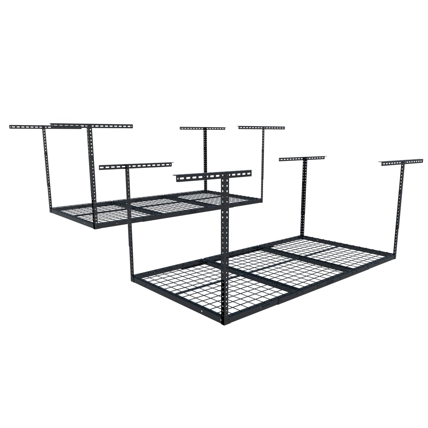FLEXIMOUNTS 2 Pack 3x6 Overhead Garage Storage Adjustable Ceiling Rack 72" Length x 36" Width x 40" Height, 900lbs Total Weight Capacity, Black, Classic Series