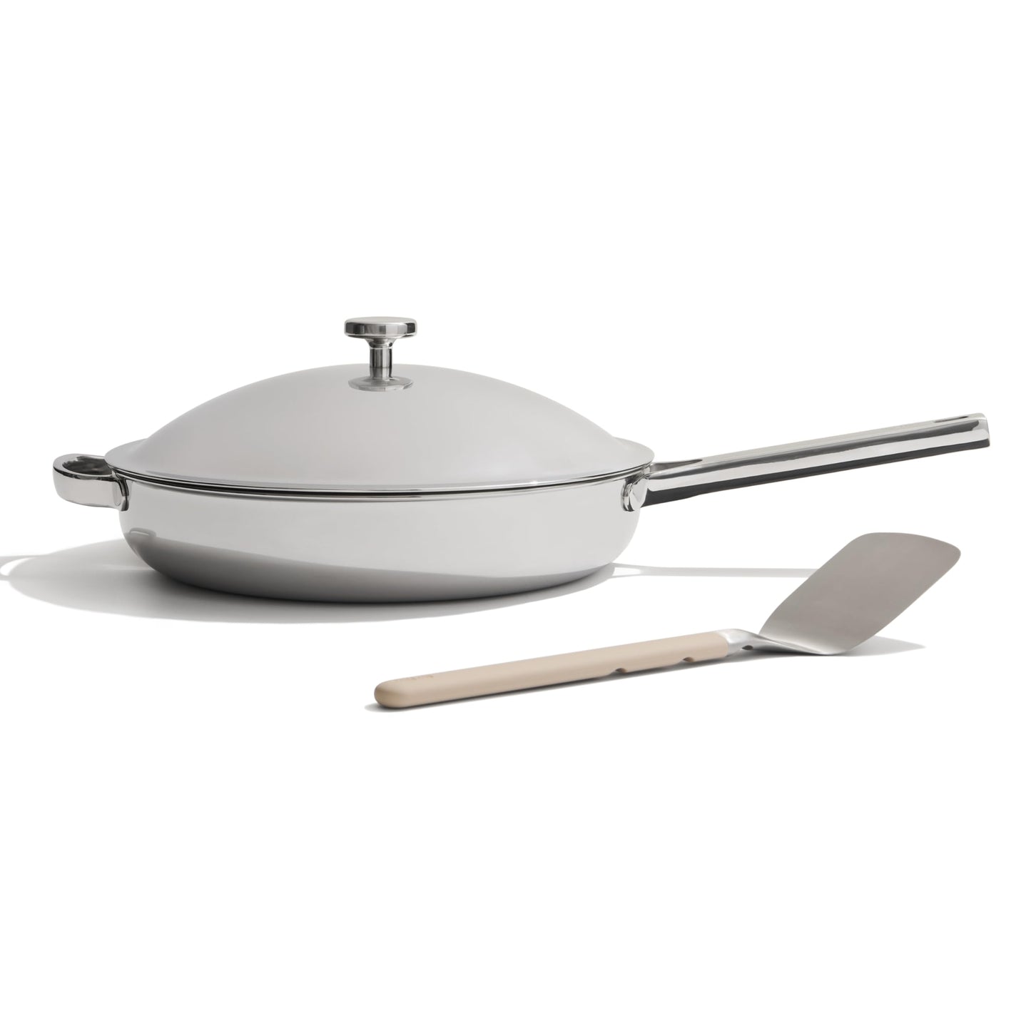 Our Place Titanium Always Pan Pro | 10.6" PFAS-Free Nonstick Frying Pan with Spatula | Chef-Grade Tri-Ply Stainless Steel & Aluminum Build | Induction & Oven-Safe up to 1000°F | Chrome