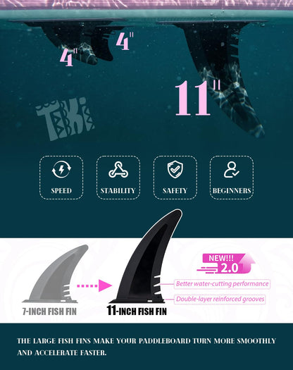 FunWater SUP Inflatable Stand Up Paddle Board 10'6×33"×6" Ultra-Light Inflatable Paddleboard with ISUP Accessories,Fins,Adjustable Paddle, Pump,Backpack