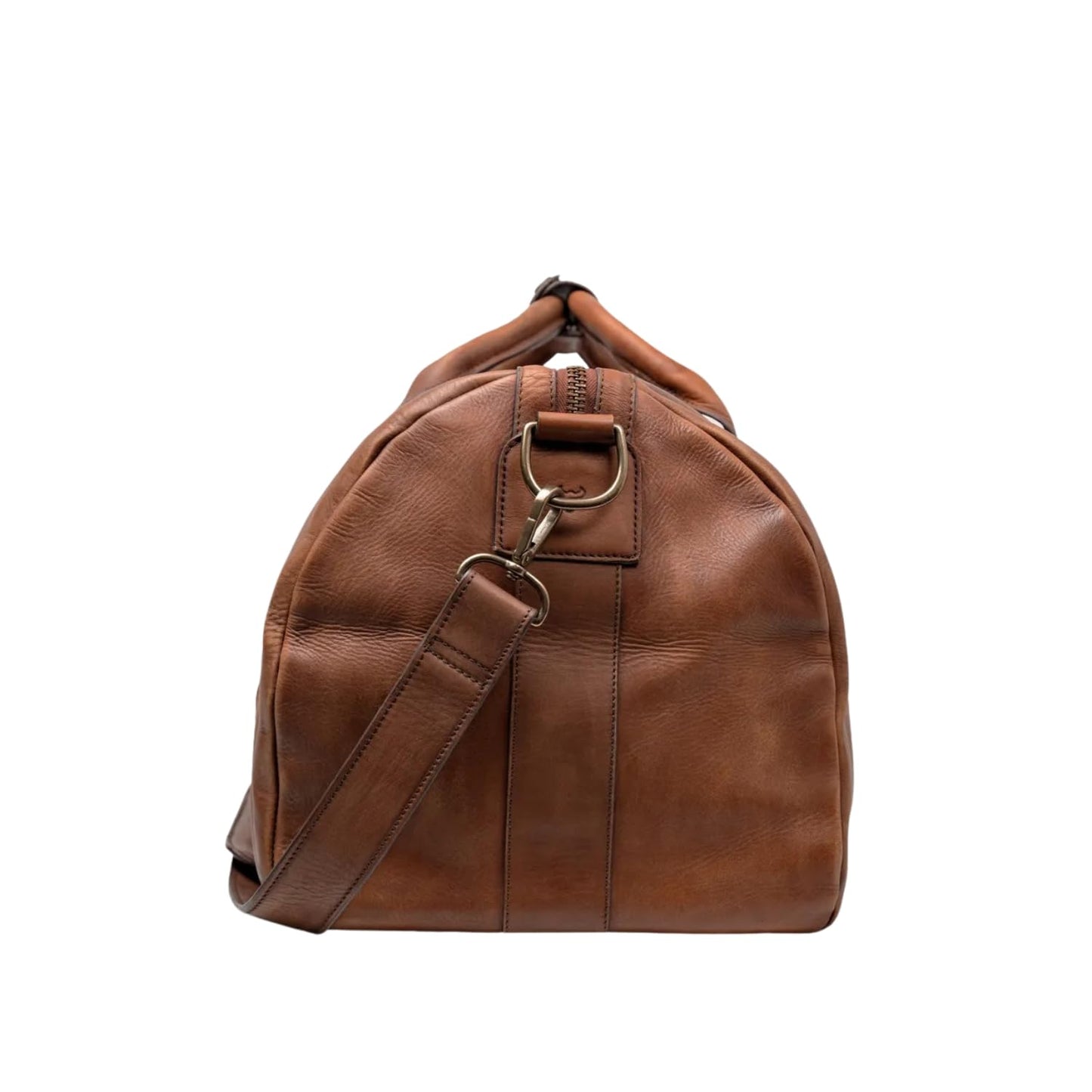Full Grain Leather Duffle Bag – 40L Travel, Gym & Carry-On Weekender for Men | Handcrafted Overnight Bag with Brass Hardware, Vintage Style