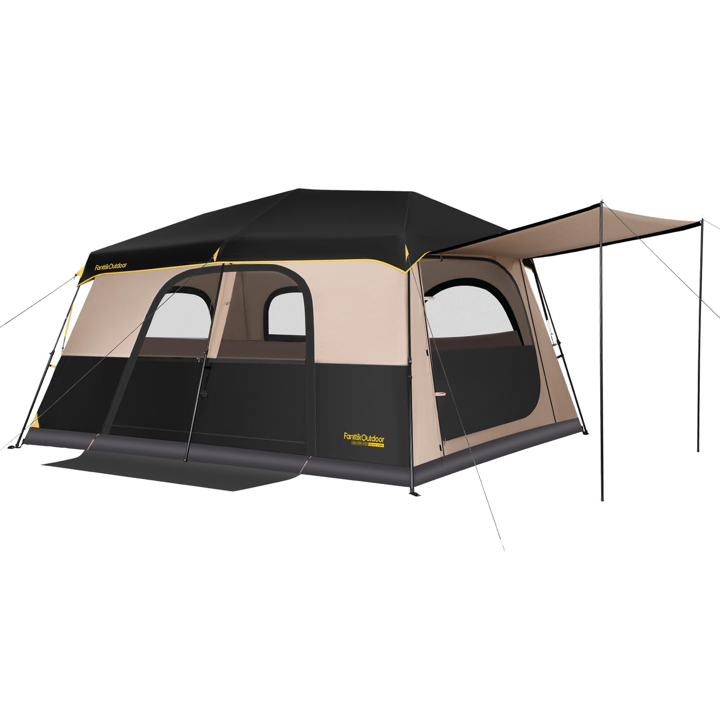 FanttikOutdoor Zeta C10 Apex Canopy Tent, 10 Person Instant Cabin Tent Setup in 60s, Family Tent with Carry Bag for Family Camping & Hiking, Waterproof, Upgraded Ventilation