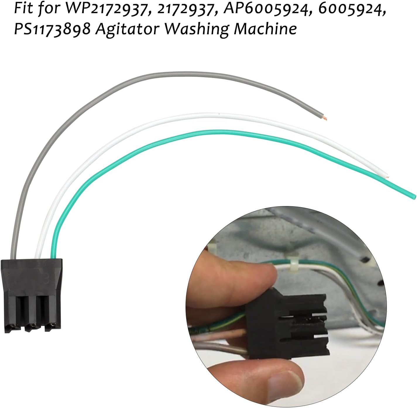 Lid Switch Connector Wire Harness for WP2172937, 2172937, AP6005924, 6005924, PS1173898