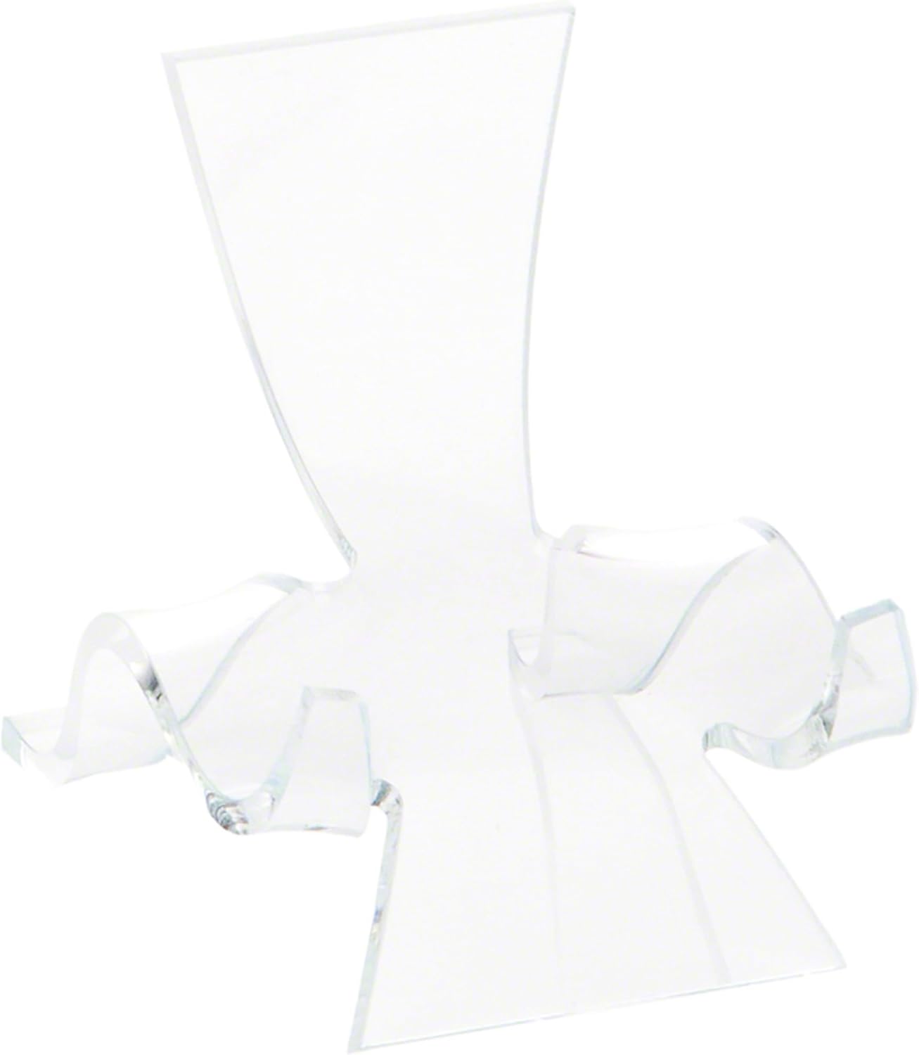 Plymor Clear Acrylic Wave Display Easel - 2.625" H x 2.25" W x 2.75" D for Pictures and Artwork