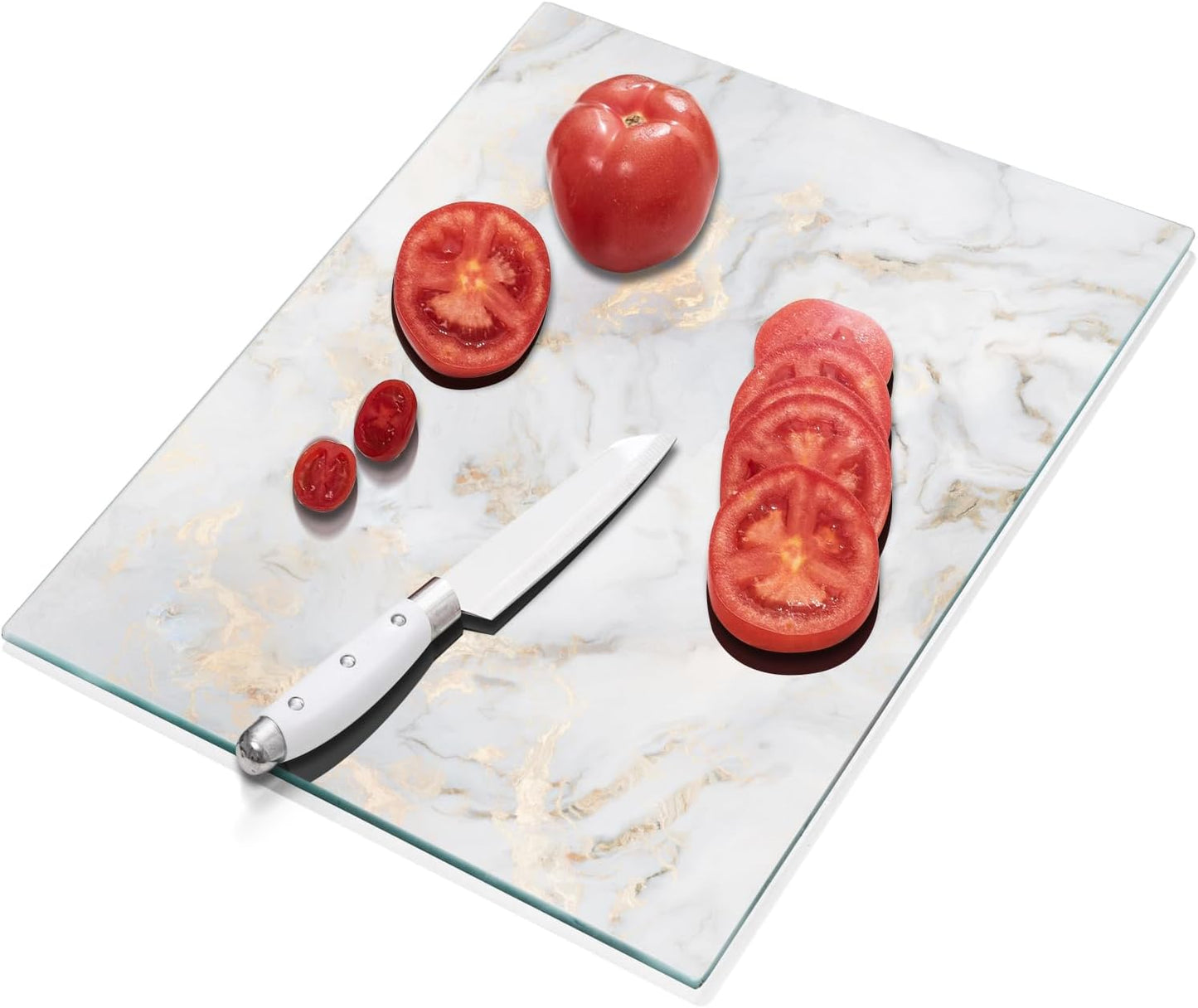 Tempered Glass Cutting Board for Kitchen, 16x12 inch Clear Cutting Board for Countertop, Scratch and Heat Resistant