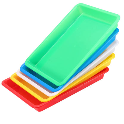 ZEONHEI 10 Pack Plastic Art Trays, Multicolor Activity Plastic Trays, Stackable Art and Crafts Organizer Tray for Beads, Painting, DIY Projects, 10.8 x 8.3 x 1.2 Inch