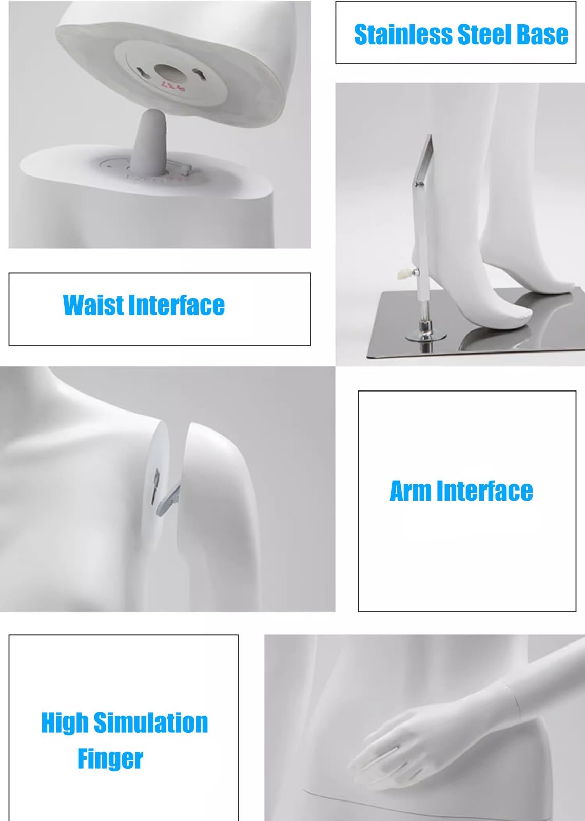 Premium Full Body Female Mannequin - Sturdy White Plastic Dress Form with Head, Perfect for Women’s Clothing Display, Retail, Fashion Shows, Size Style 4
