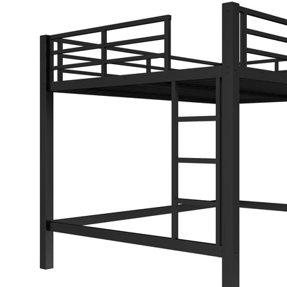 Bellemave Loft Bed Queen Size, Heavy Duty Loft Bed Frame with 2 Build in Ladder and Full Length Guardrail, Easy Assemble, Noise Free Design, No Box Spring Needed, Black