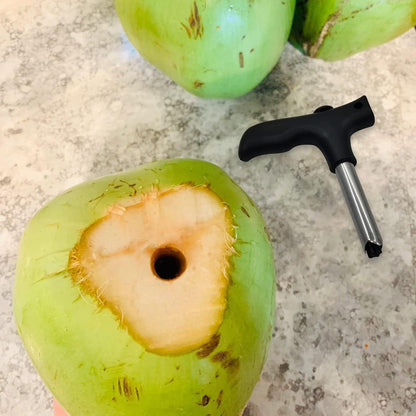 zhuohai Stainless Steel Coconut Opener Tool, Safe & Easy Straw Hole Maker for Young & Mature Coconuts