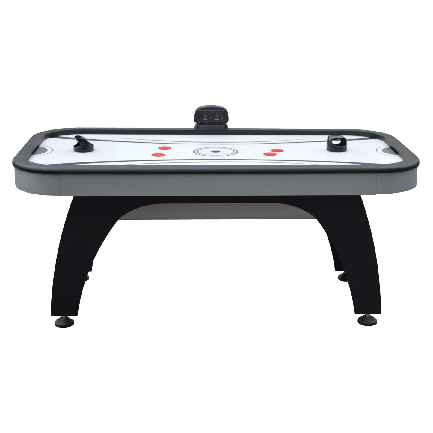 Hathaway Silverstreak 6 Ft Air Hockey Table for Home Game Room - With LED Scoring, High-Output Blower, Scratch-Resistant Surface, Strikers & Pucks - Black Finish