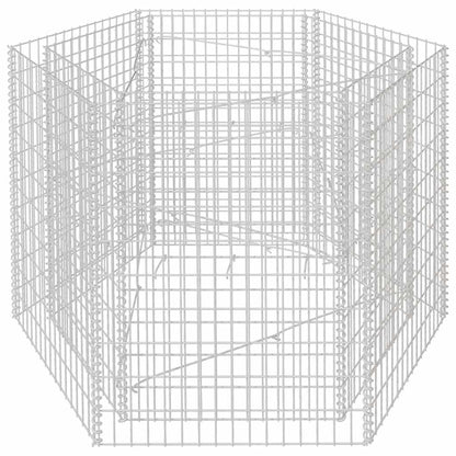 Favemtsl Hexagonal Gabion Raised Bed 63"x55"x39" Galvanized Steel Planter Box for Outdoor Garden Beds, Large Outdoor Raised Flower Bed for Patio, Backyard and Lawn