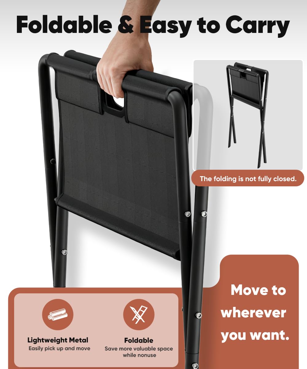 Mocomax Canvas Art Print Rack for Painting, Portable Folding Art Display Stand in Artist Galleries & Studios, Functional Art Storage Drying Rack for Posters, Artwork, Prints, Canvas, Panels, Black (M)