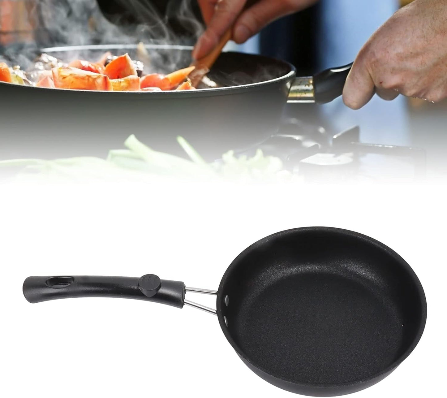 Nonstick Frying Pan Skillet, Professional Chef Egg Pan with Ergonomic Handle, Stainless Steel Omelet Pan (16CM)