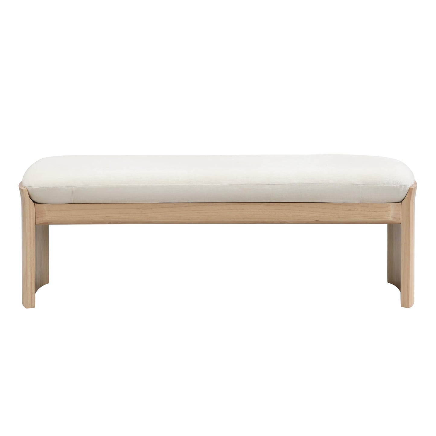 Christopher Knight Home Paxton Fabric Upholstered Ottoman Bench, Rectangular Foot Stools Ottoman, Entryway Wood Ottoman Footrest, Bedroom End of Bed Footstool,Living Room Sofa Extra Seat,Beige+Natural