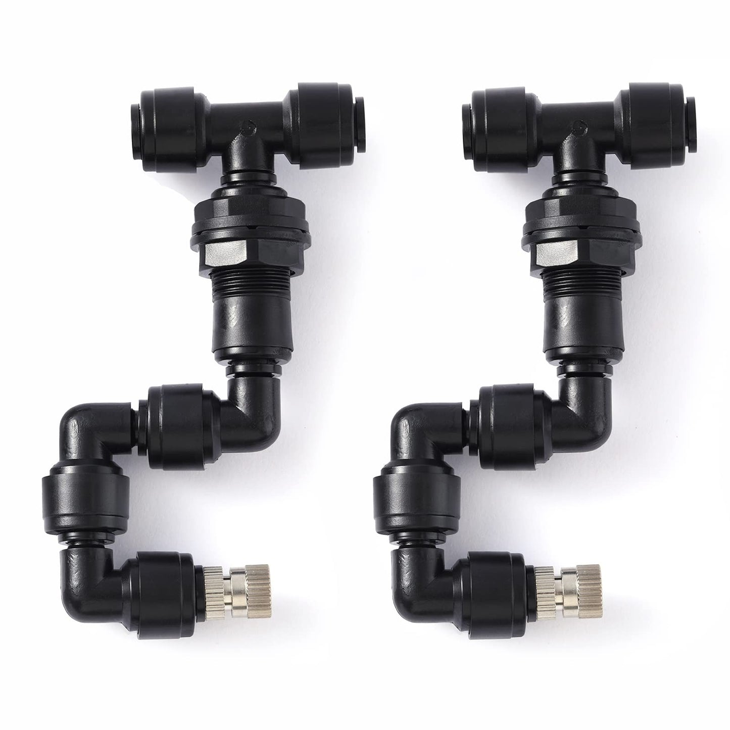 Vexplo Reptile Misting Spray Nozzle for Rainforest Tank Pet Cooling Adjustable Reptile Nozzle Fogger Mist Sprinkler for Full Water Coverage, Replacement Micro Spray Nozzles, 2PCS