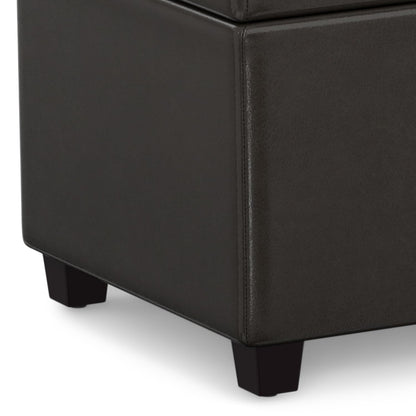 SIMPLIHOME Avalon Extra Large Storage Ottoman Bench - 54 inch Wide Upholstered Vegan Leather Rectangular Lift-Top Ottoman in Tanners Brown, Contemporary Bench for Living Room with Hidden Storage