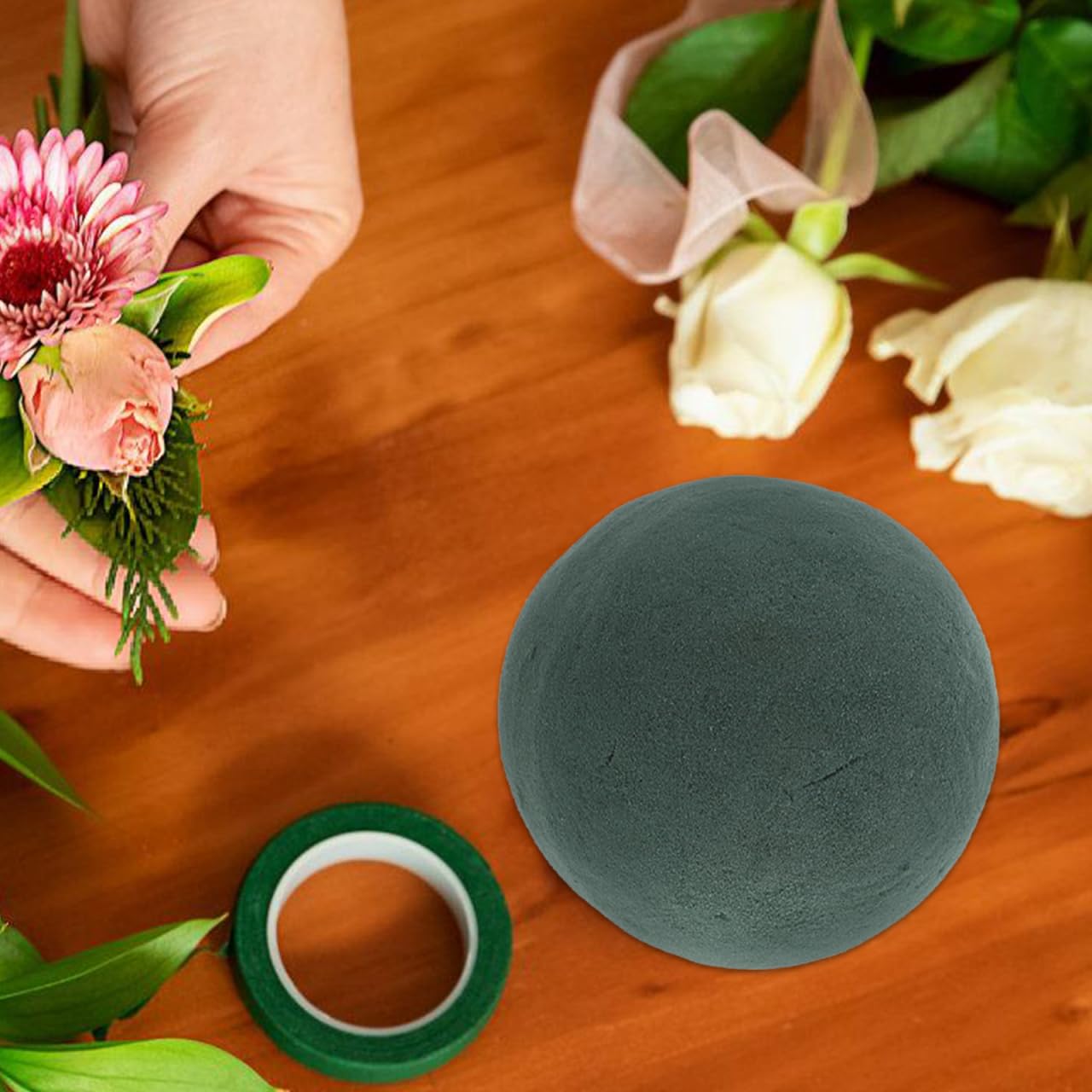 DOITOOL 8 Pcs Floral Foam Balls 3.54'' Round Green Wet Dry Flower Foam Arrangement Spheres for Fresh Artificial Plant Centerpiece DIY Craft Supplies Wedding Birthdays Home Decor