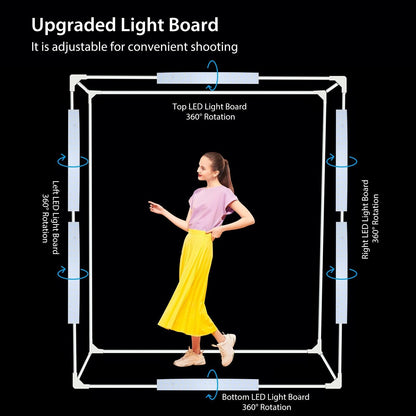 PULUZ Professional Large Photo Light Box Photography Studio, 47x31x78inch Large Lightbox Photo Video Continuous Lighting Softbox Shooting Tent Kit with 2 Colors PVC Backdrops