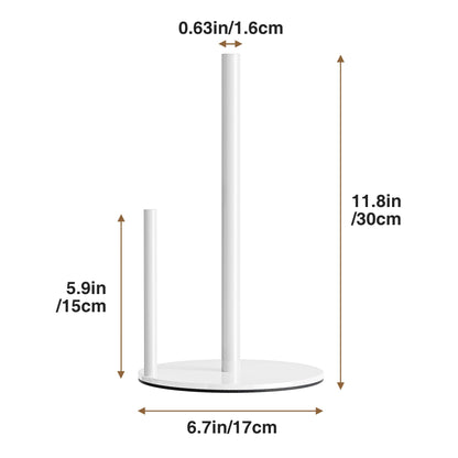 Paper Towel Holder White Kitchen Roll Holder, Paper Towel Holder for Kitchen Roll Organize, Countertop Roll Dispenser with Weighted Base