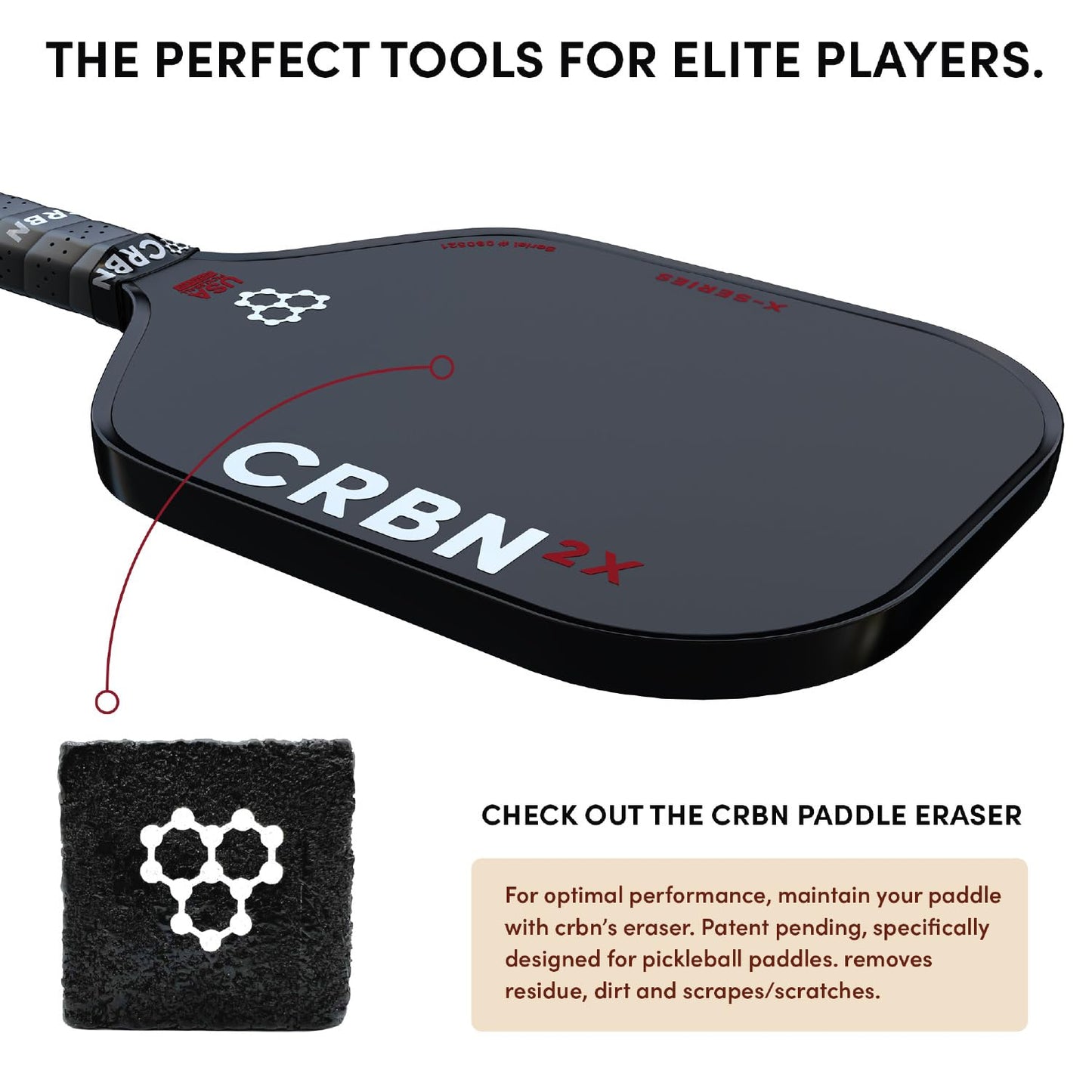 CRBN Pickleball – X Series Power Paddle (2X, 16mm) + Pro Team Tour Paddle Bag with Zip-Off Sling – Carbon Fiber Paddle & Multi-Pocket Gear Bag - - Virtual Bundle