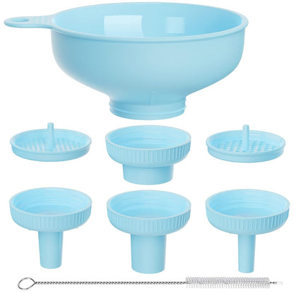 Wide Mouth Kitchen Funnel - Food Grade Plastic Canning Funnel with 4 Sizes Spouts for Mason Jars