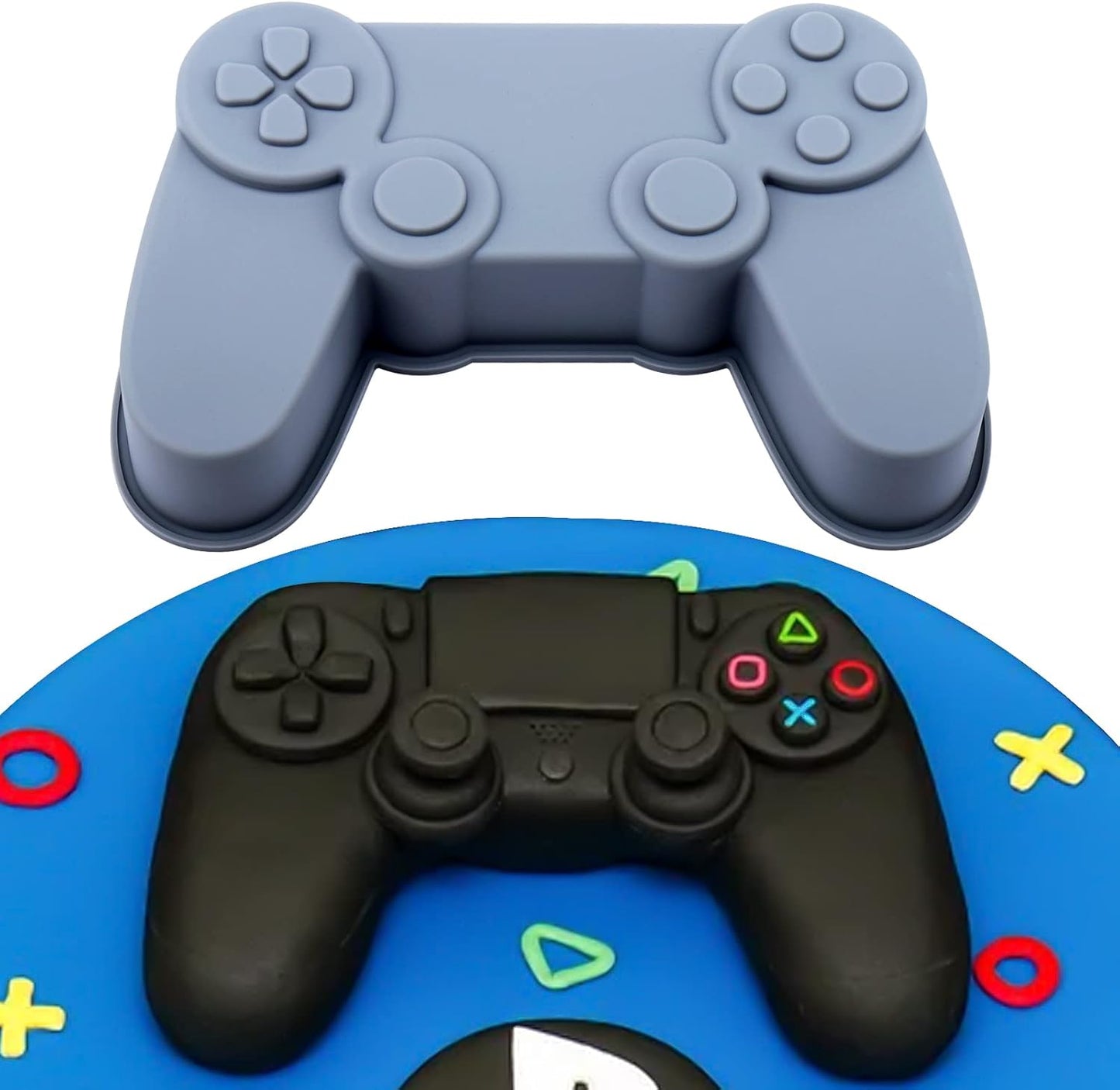 AIERSA Game Controller Silicone Baking Mold, 8 Inch Nonstick Cake Pan for DIY Birthday, Video Game Theme Controller