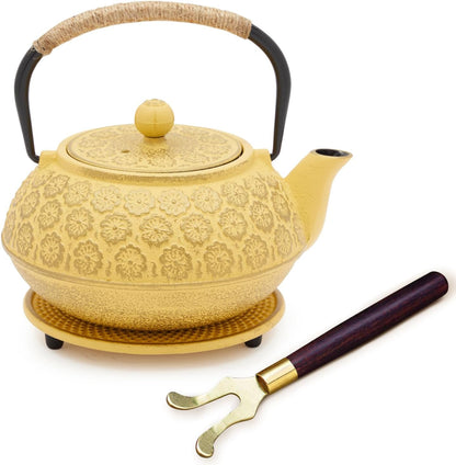 Set 800 ml, Juvale Japanese Cast Iron Teapot - Stainless-Steel Infuser & Loose Leaf Tea Pot - Superior Heat Retention