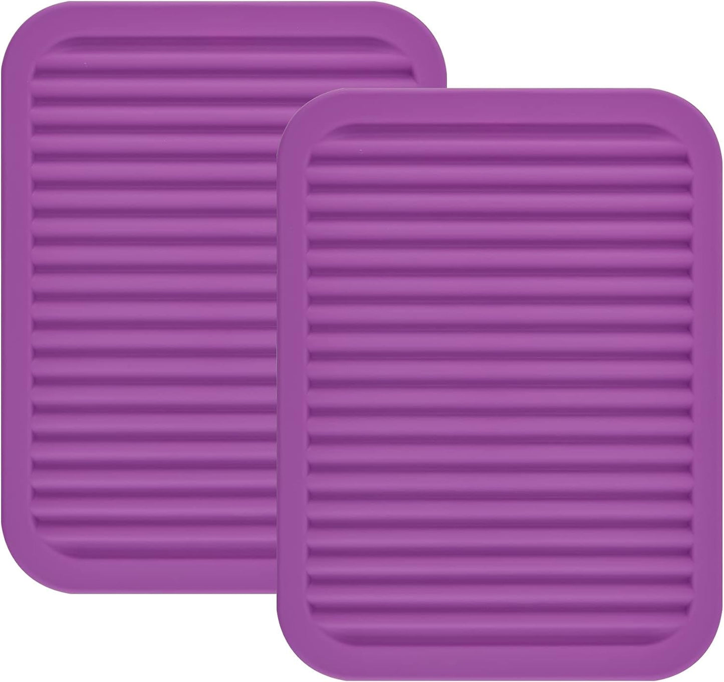 Smithcraft Silicone Trivets Mats for Hot Dishes, Hot Pads for Countertops, Set of 2 Color Purple