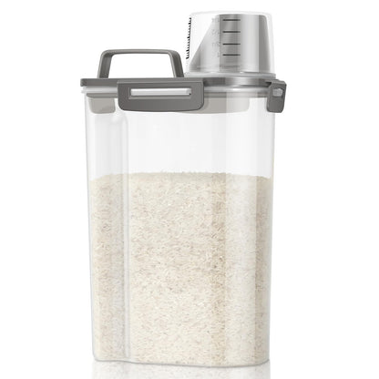 TBMax Rice Storage Container 3 to 5 Lbs - Small Cereal Oatmeal Flour Container with Easy Pouring Spout & Cup, Portable Pet Dog Cat Food Dispenser for Small Spaces, Travel, or Daily Use