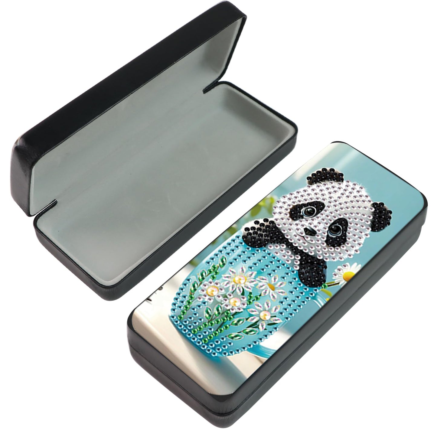 5D DIY Diamond Painting Kit Special Shape Diamond Art Eyeglass Case, Handmade Diamond Art Sunglasses Glasses Storage Box, Partial Mosaic Making Craft for Adults Travel Sunglasses Storage Box Gift