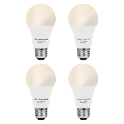 SYLVANIA Wifi LED Smart Light Bulb, 60W Equivalent Full Color and Tunable White A19, Dimmable, Compatible with Alexa and Google Home Only - 4 Pack (75674)