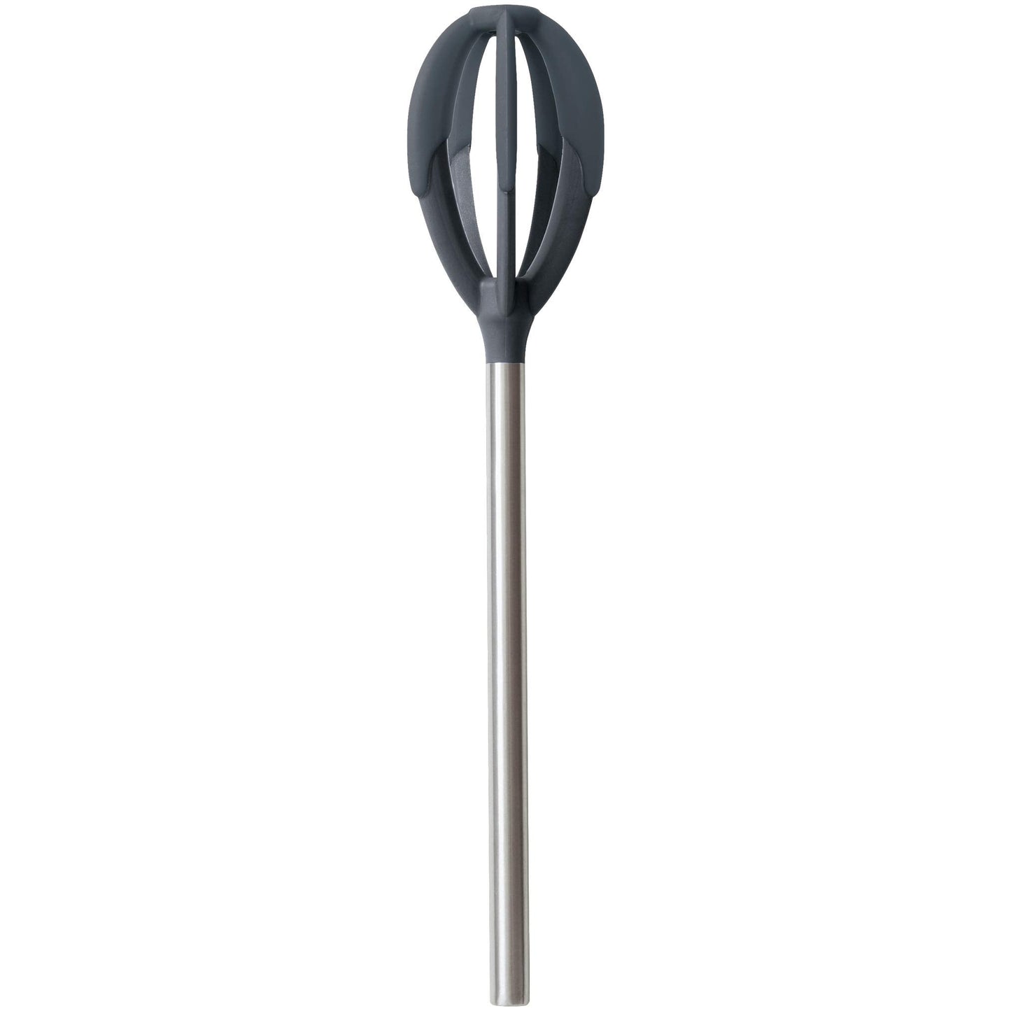 Tovolo Pancake Batter Mixer Whisker for Mixing Waffles Cakes Muffins and Brownies, Silicone Coated Blades Scrape Bowls Clean, BPA Free Dishwasher Safe Easy to Use Kitchen Utensil, Charcoal Gray