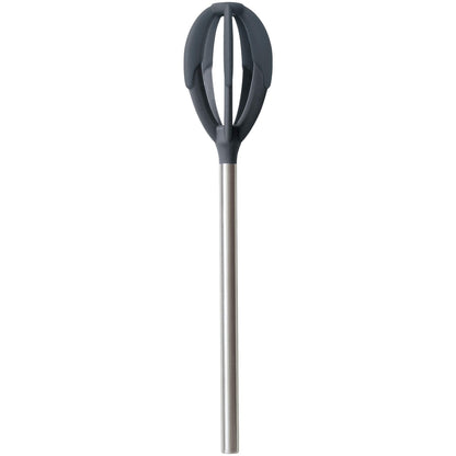 Tovolo Pancake Batter Mixer Whisker for Mixing Waffles Cakes Muffins and Brownies, Silicone Coated Blades Scrape Bowls Clean, BPA Free Dishwasher Safe Easy to Use Kitchen Utensil, Charcoal Gray