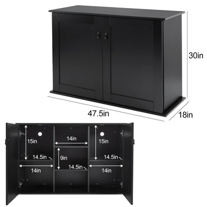 REPTI ZOO Reptile Aquarium Terrarium Wooden Stand and Cabinet with Adjustable Shelf for 48L x 18W inch Amphibian/Fish Sea Salt Water Tank Terrarium(Cabinet Only)