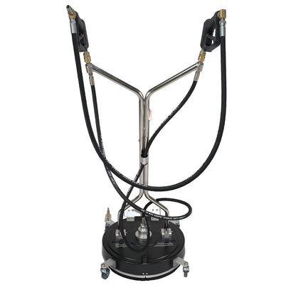 Erie Tools 20" Polypropylene Surface Cleaner with Wheels, 3 Nozzle Spray Bar, Side Nozzles Front Spray Bar, Dual Trigger Guns, Wheels, Pressure Washer 4000 PSI 4 GPM
