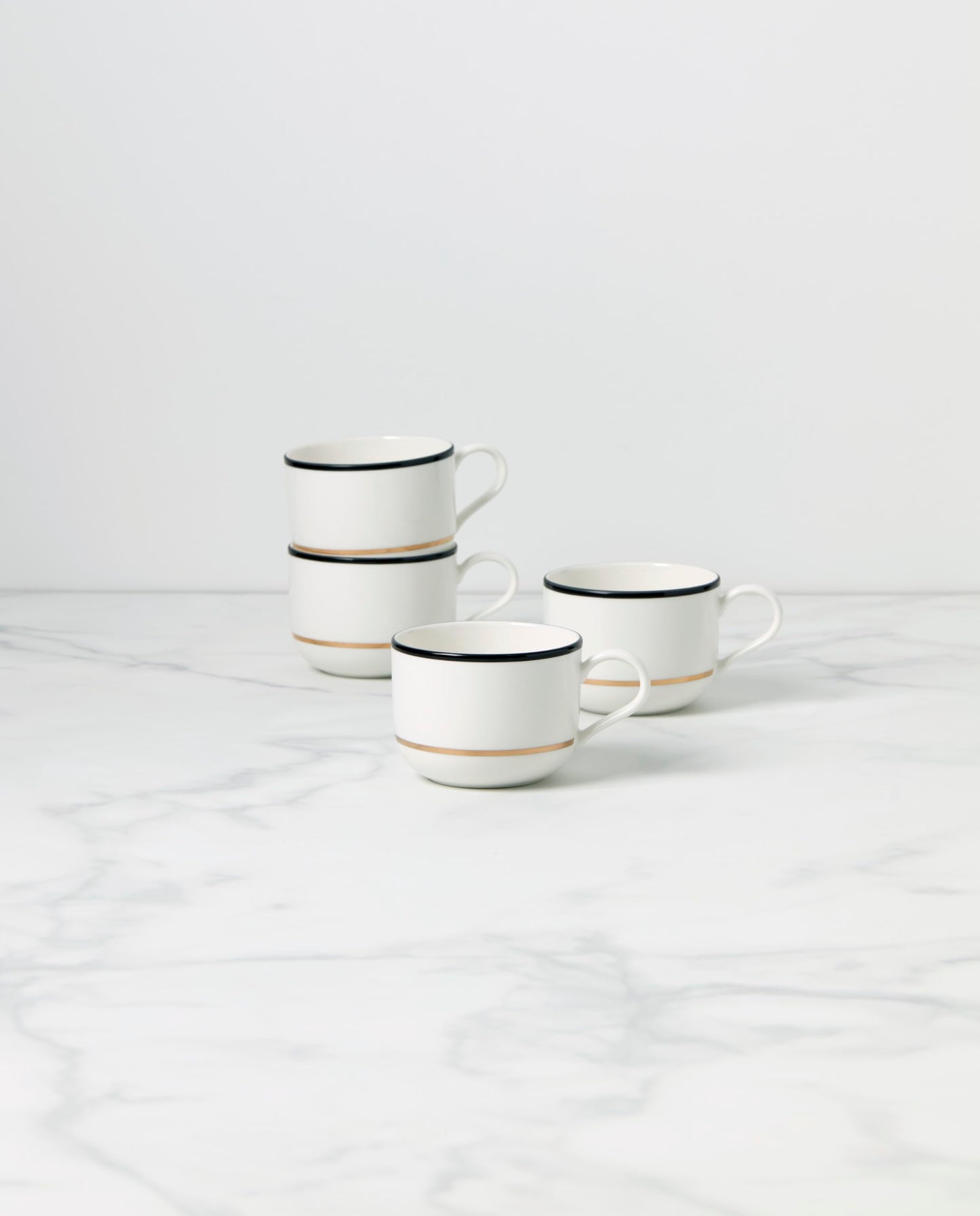 Kate Spade New York Make It Pop Mug, S/4, 3.84, Black/Gold