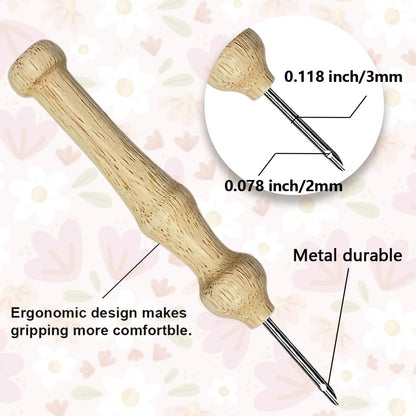 BEUNITONE 2PCS Flower Punch Needle Kit for Adults Beginners, Complete DIY Craft Needlepoint Kits with Hoop, Punch Needle Starter Craft Embroidery Set for Handmade Decor & Floral Stitching Projects