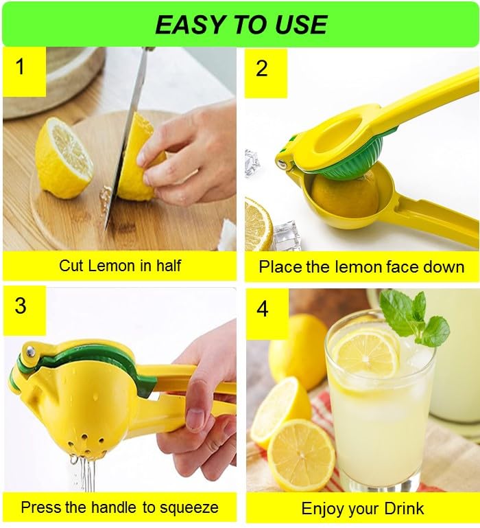 2Pcs Lemon Squeezer and Zester Grater Set, Citrus Juicer, Hand Press, Easy to Use, Ideal for Parmesan Cheese Grater, Lemon and Ginger Zester
