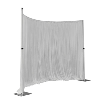 Hecis Pipe and Drape Curved Backdrop Stand, 6-10' Tall x 10' Wide Adjustable Curved Backdrop Kit for Event， Party, Trade Shows and Wedding Decor…