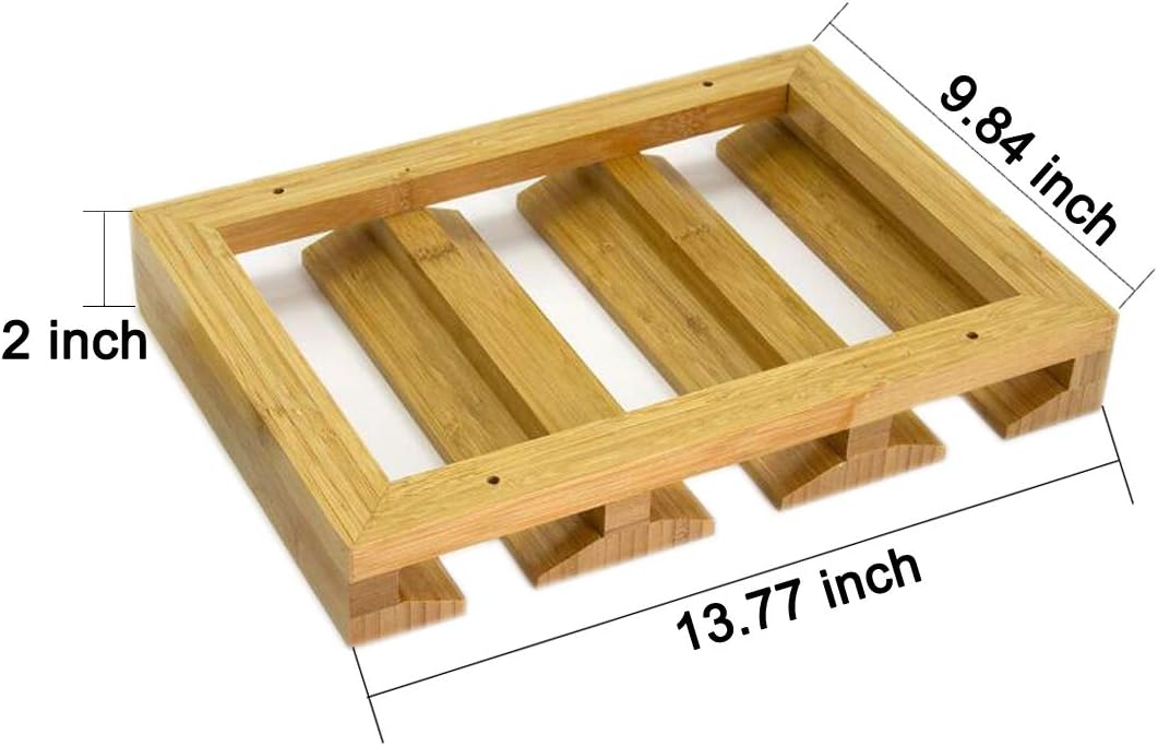 RIIPOO Bamboo Wine Glass Rack Hangers, Under Cabinet Holders for Home Kitchen & Bar Storage