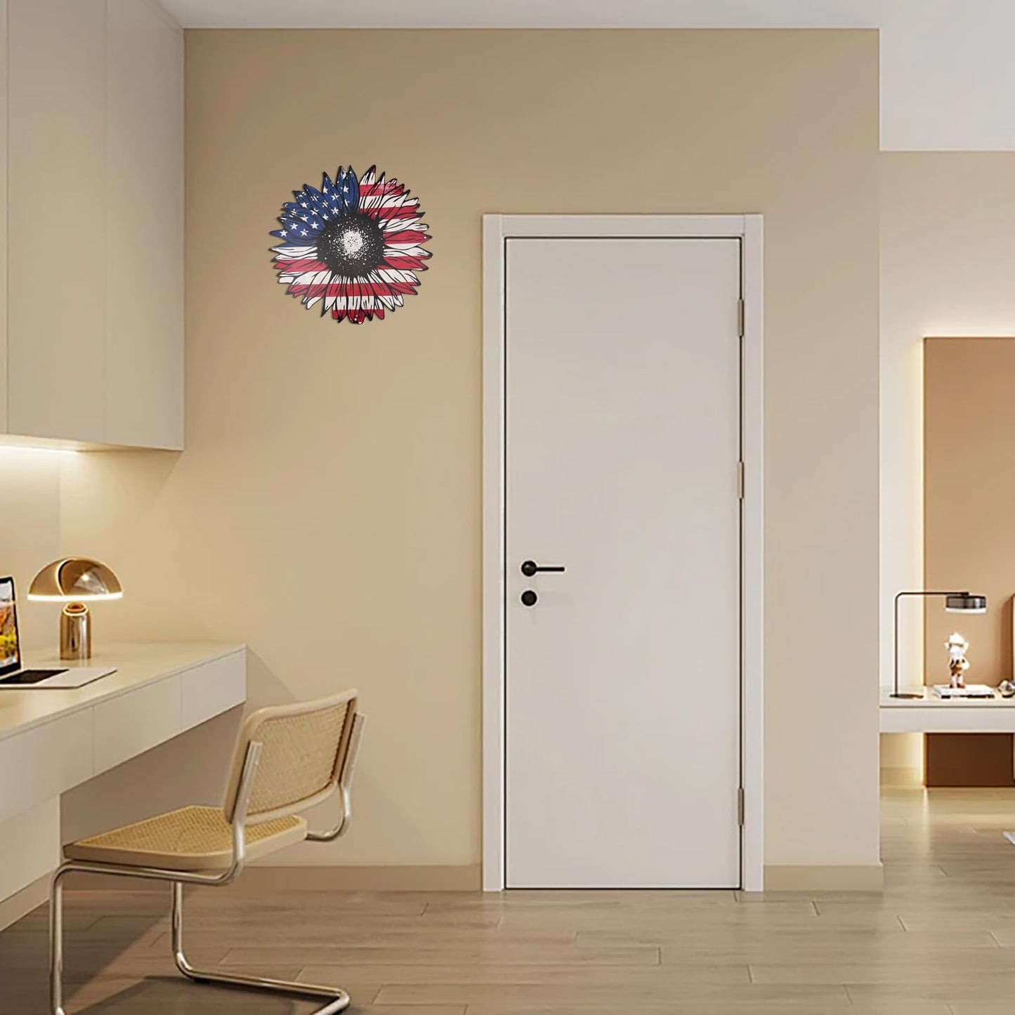 Heoclao 11.81'' American Flag Metal Wall Art, National Flag Metal Sculpture for Home Office Decor