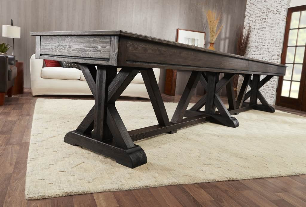 Playcraft Brazos River 12' Weathered Black Pro-Style Shuffleboard Table