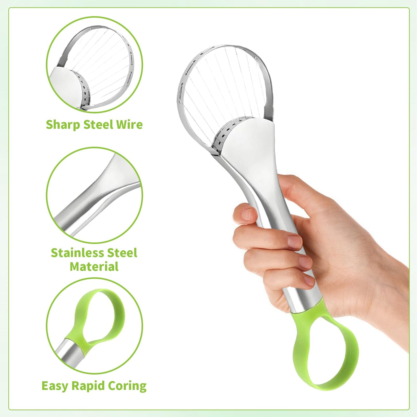 3-in-1 Avocado Slicer Tool,Stainless Steel Avocado Cutter with 2pcs Potato Masher- Multi-Function Avocado Tool for Slicing,Scooping Pit Removal Kitchen Too